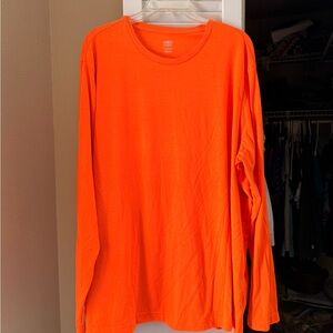 Athletic Works Vibrant Orange Long Sleeve Tee